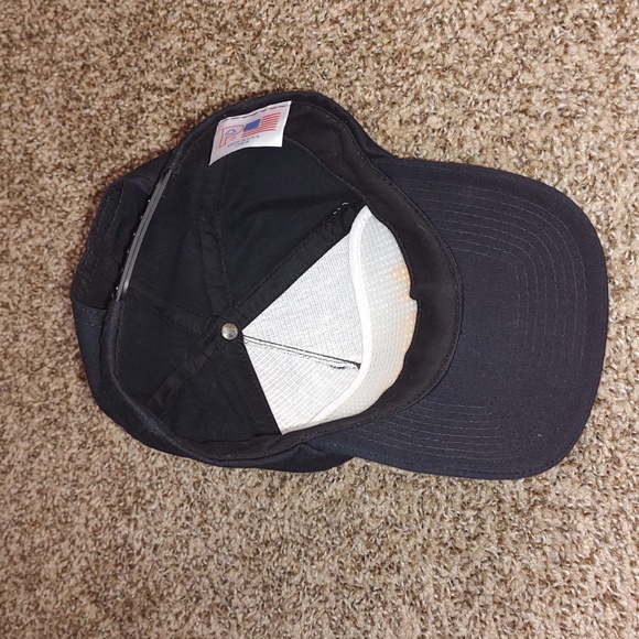 Vtg Propaganda Navy Embroidered Black Yellow Baseball Adjustable Cap Hat - Picture 6 of 9